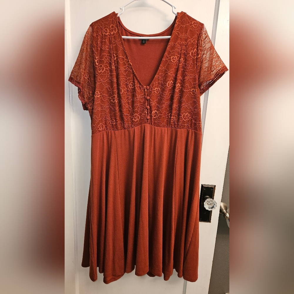 Torrid Rust Lace Mini Dress